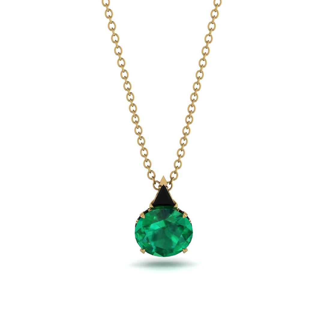 Hidden Halo Emerald Necklace - Rosalie No. 34