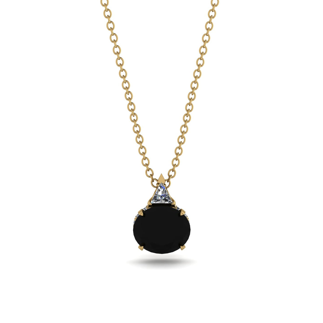 Hidden Halo Black Diamond Necklace - Rosalie No. 7