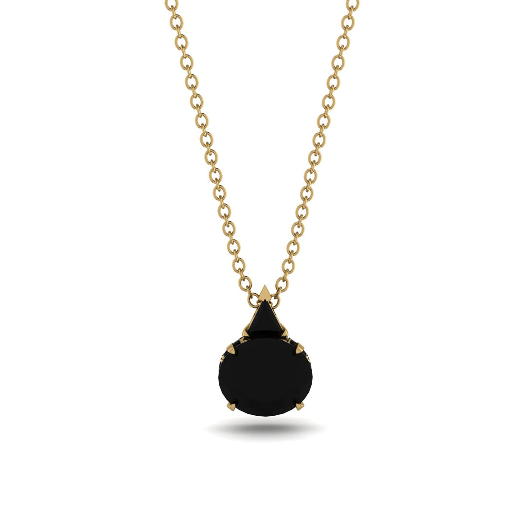Hidden Halo Black Diamond Necklace - Rosalie No. 37