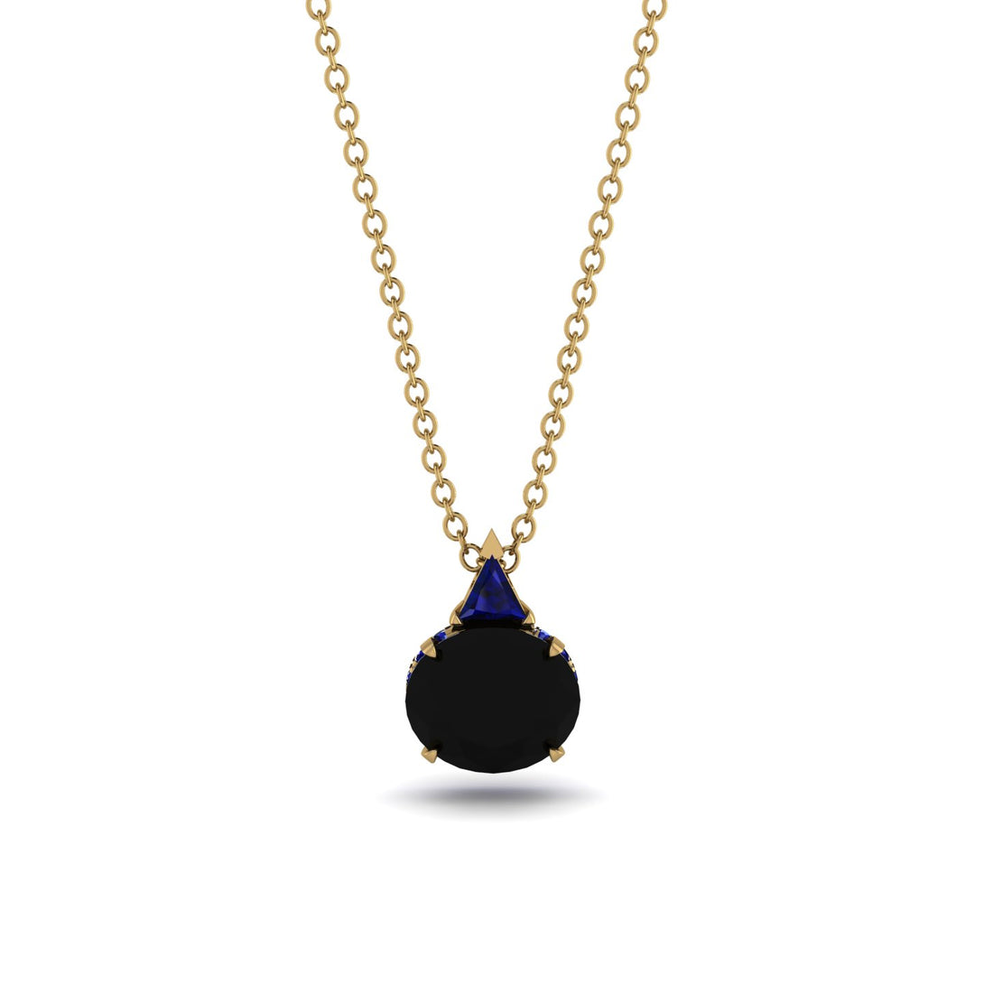Hidden Halo Black Diamond Necklace - Rosalie No. 67
