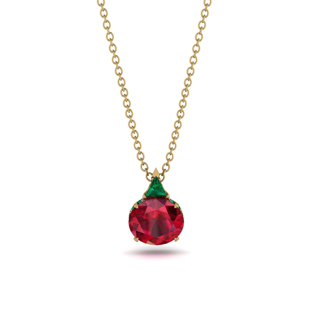 Hidden Halo Ruby Necklace - Rosalie No. 25