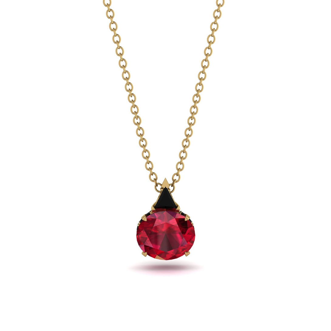 Hidden Halo Ruby Necklace - Rosalie No. 40