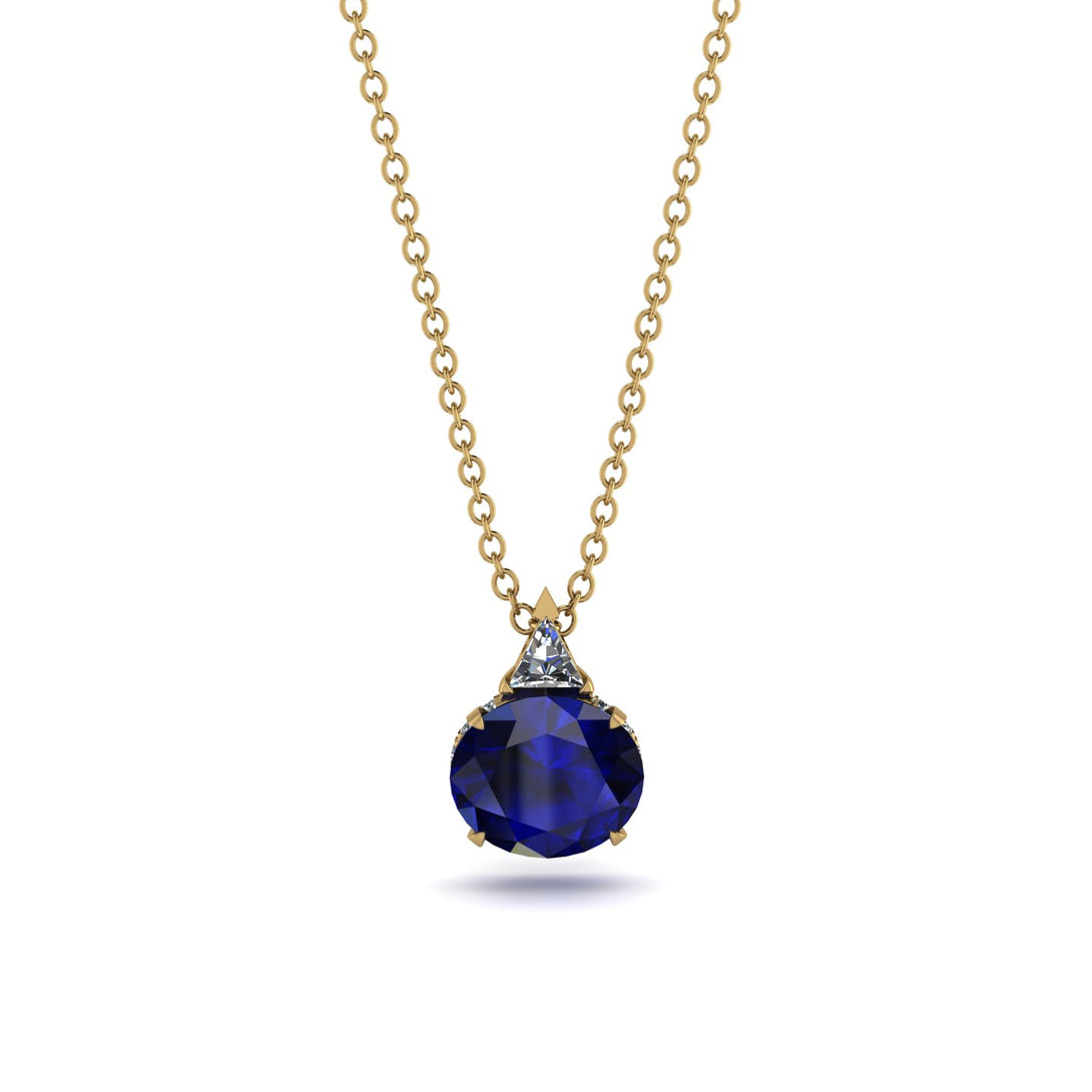 Hidden Halo Sapphire Necklace - Rosalie No. 13