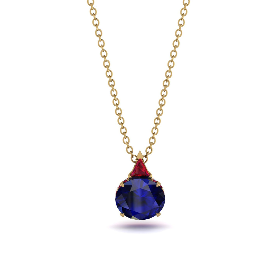 Hidden Halo Sapphire Necklace - Rosalie No. 58