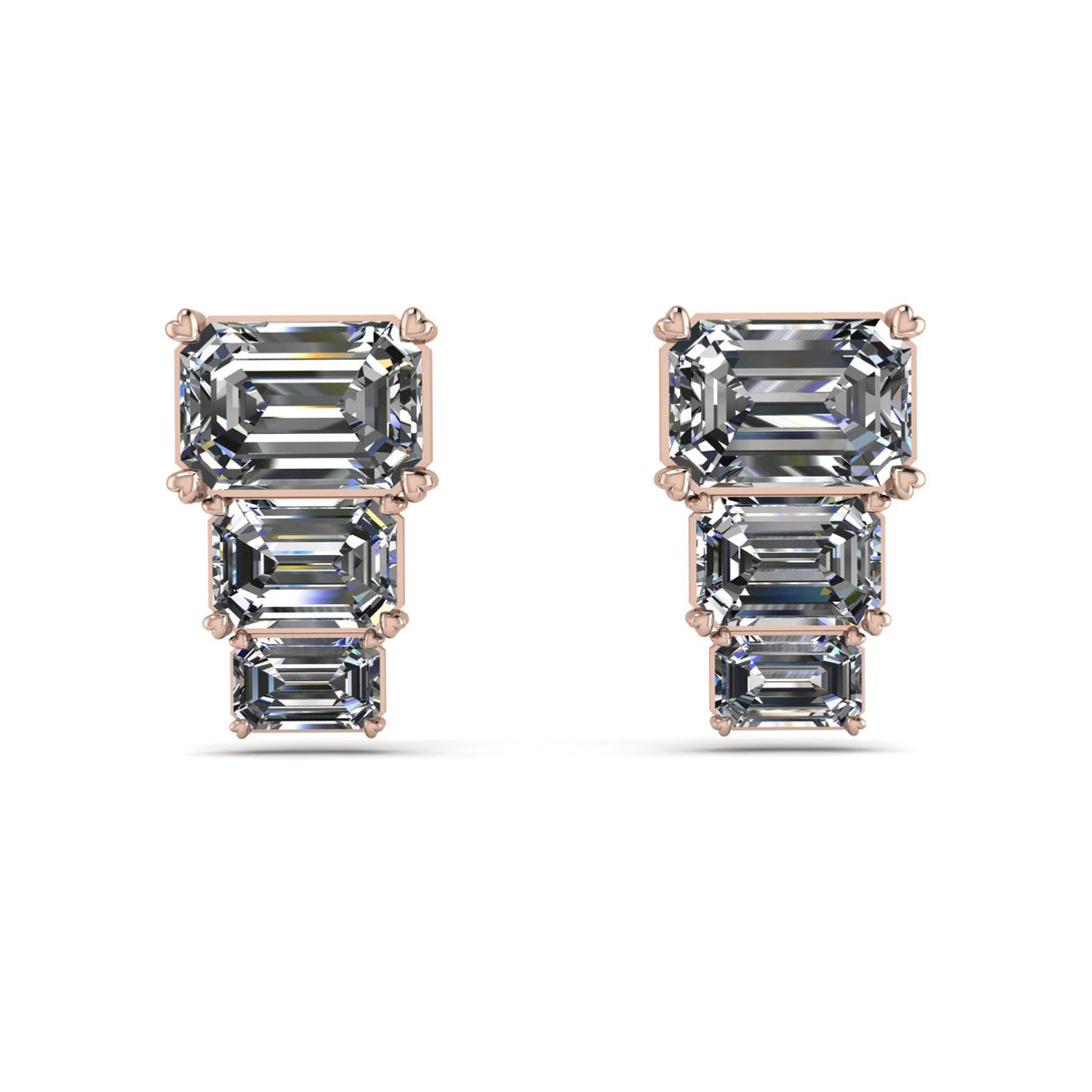 Hidden Diamonds Emerald Diamond Earrings - Briella No. 2