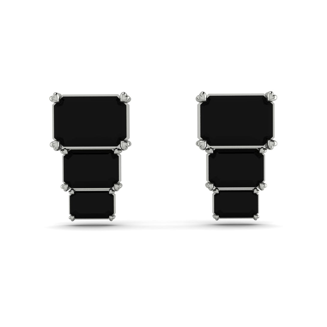 Hidden Diamonds Emerald Black Diamond Earrings - Briella No. 9