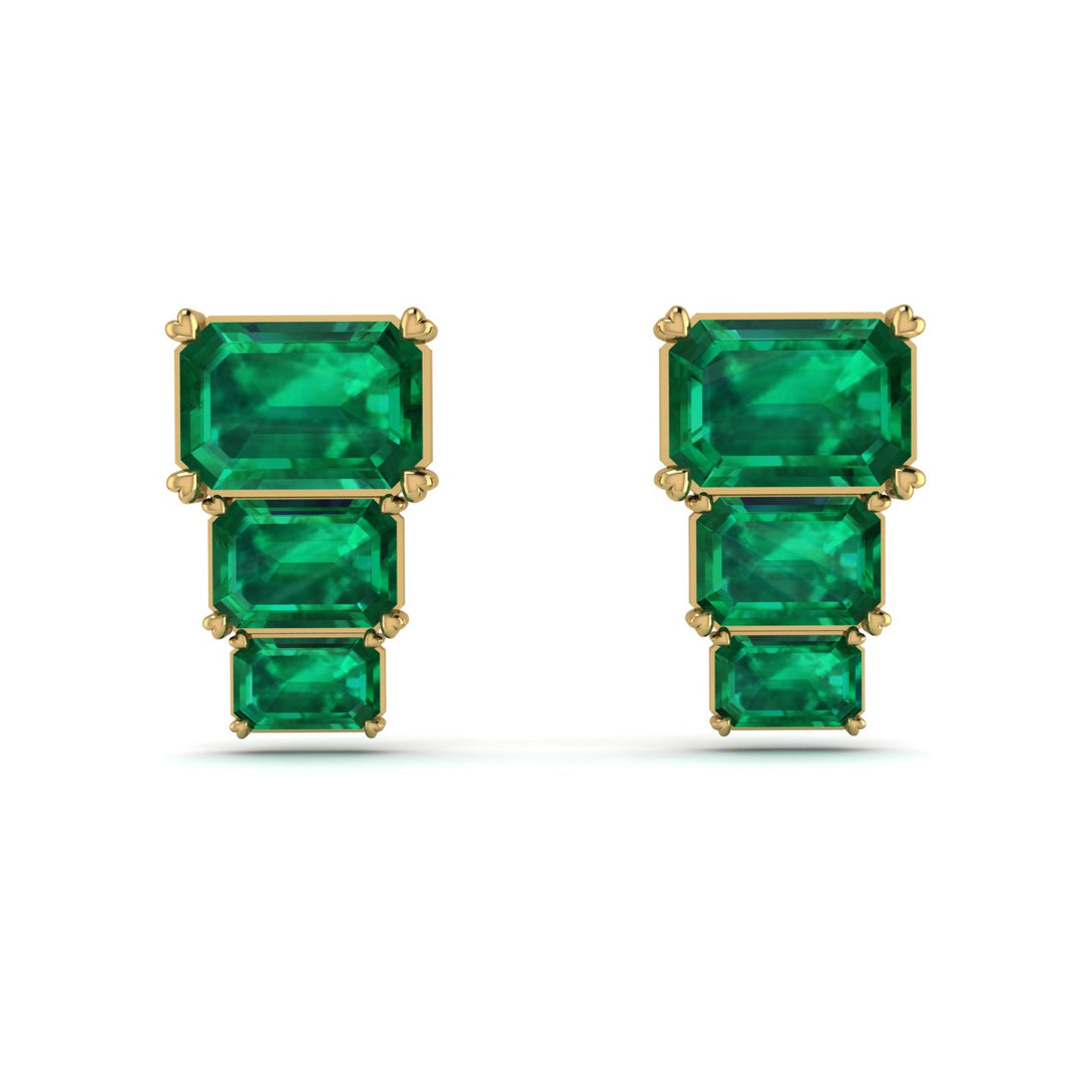 Hidden Diamonds Emerald Emerald Earrings - Briella No. 4