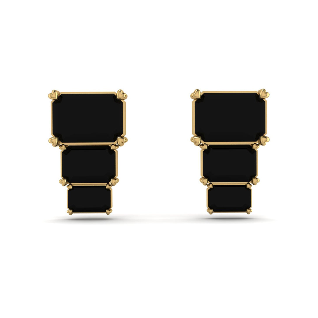 Hidden Diamonds Emerald Black Diamond Earrings - Briella No. 7