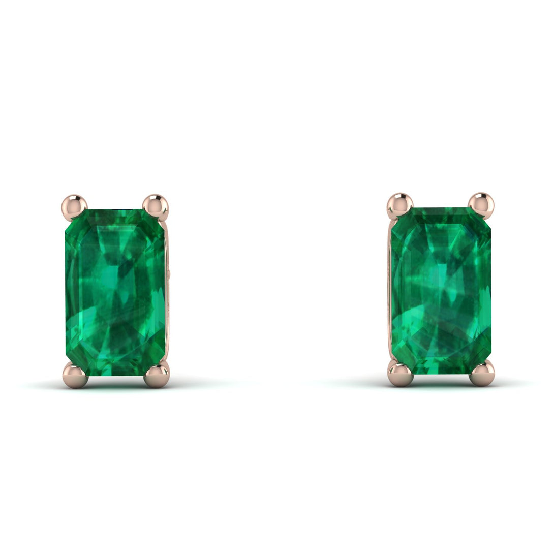 Hidden Diamonds Emerald Cut Emerald Earrings - Angel No. 20