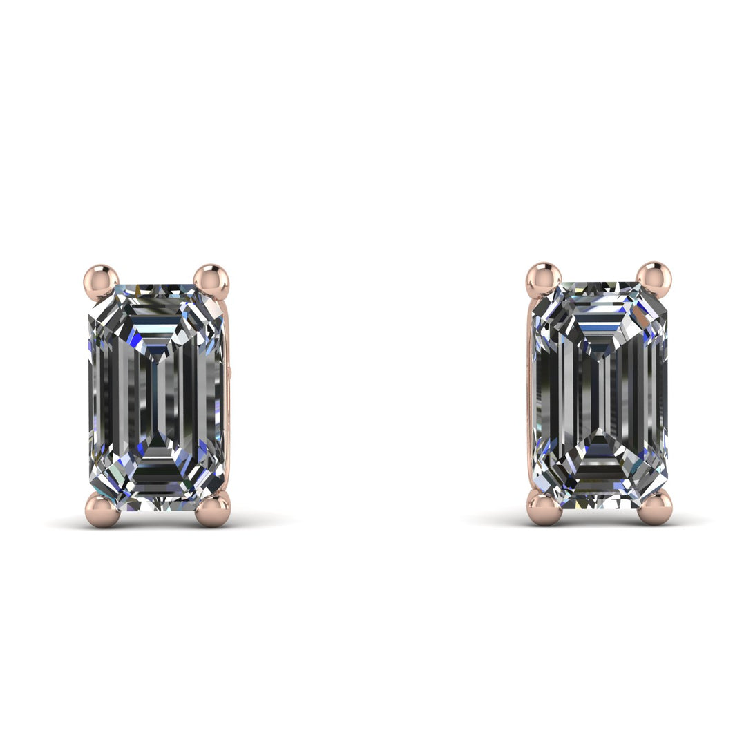 Hidden Diamonds Emerald Cut Diamond Earrings - Angel No. 32