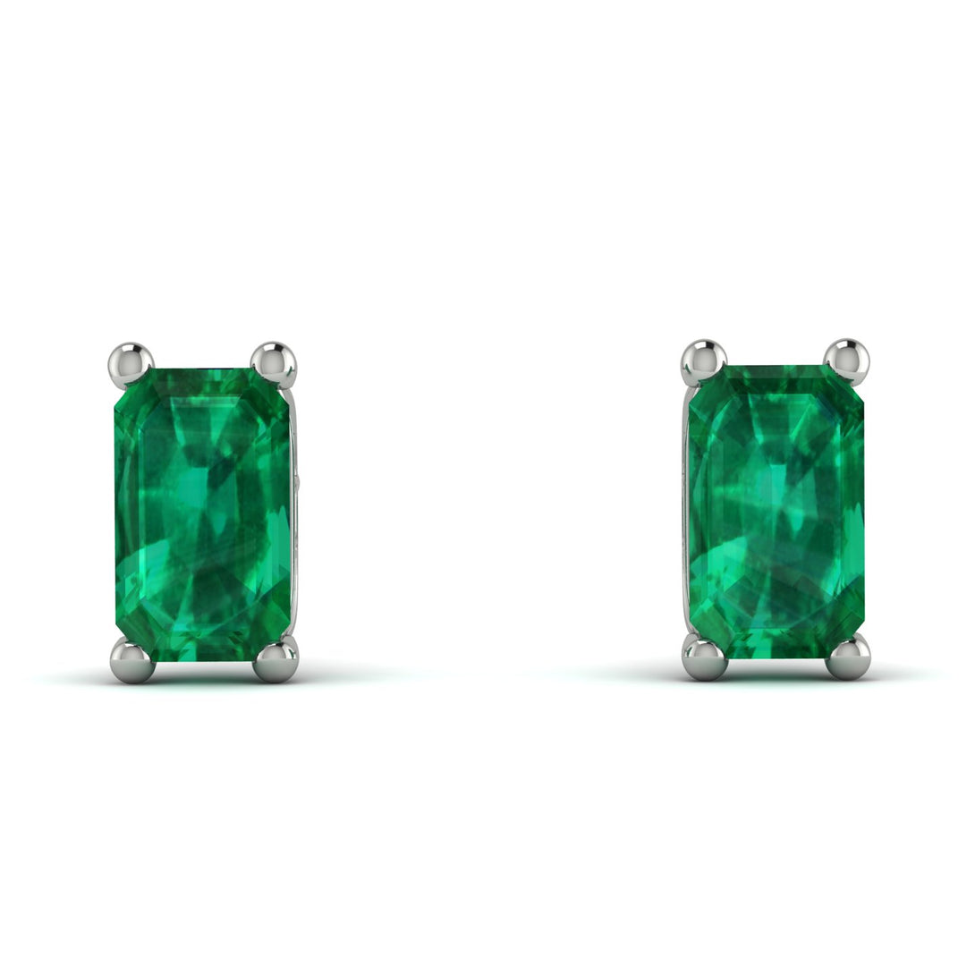 Hidden Diamonds Emerald Cut Emerald Earrings - Angel No. 6