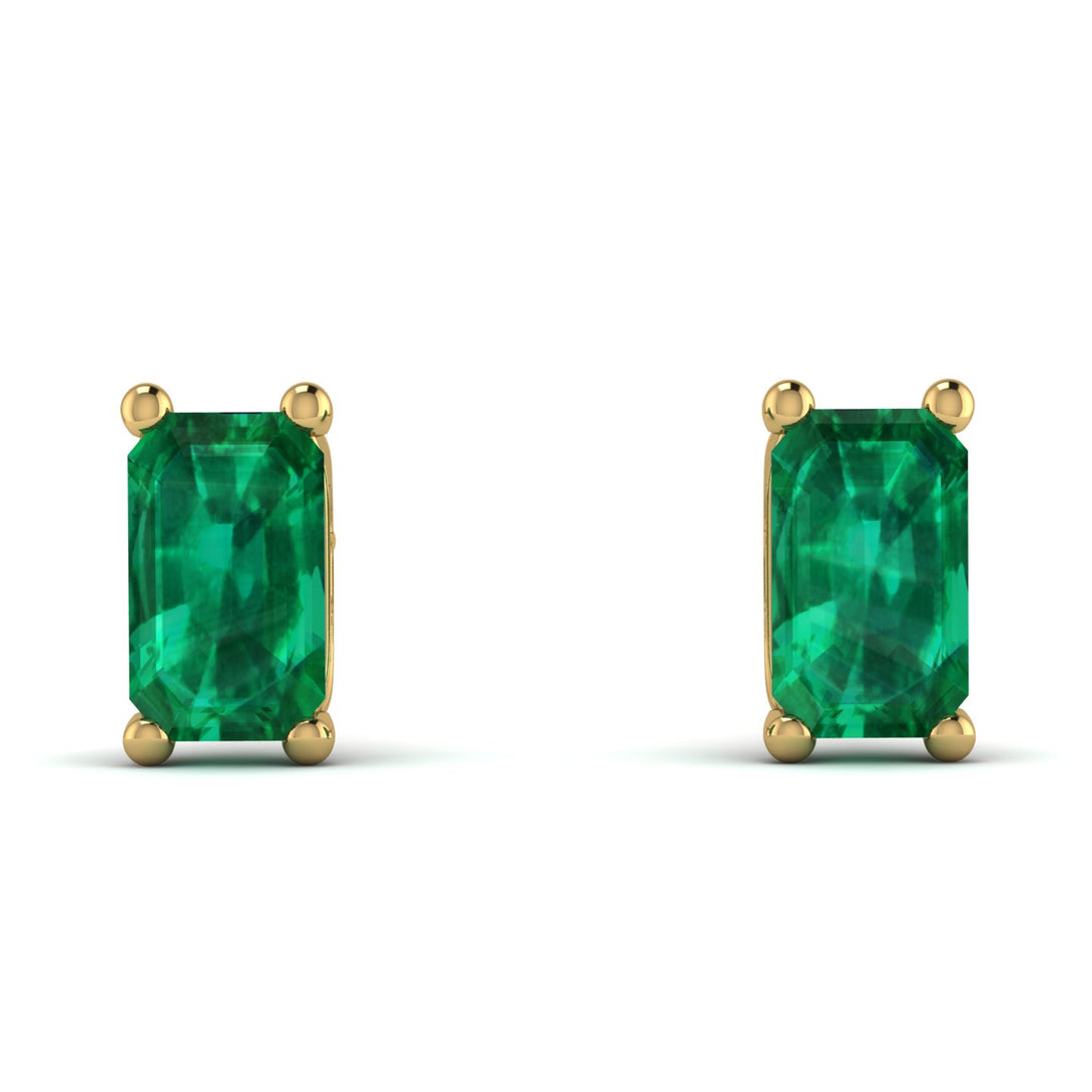 Hidden Diamonds Emerald Cut Emerald Earrings - Angel No. 49