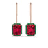 Halo Emerald Cut Ruby Earrings - Izabella No. 26 image 1