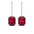 Halo Emerald Cut Ruby Earrings - Izabella No. 41 image 1