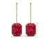 Halo Emerald Cut Ruby Earrings - Izabella No. 56 image 1