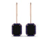 Halo Emerald Cut Black Diamond Earrings - Izabella No. 68 image 1