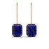 Halo Emerald Cut Sapphire Earrings - Izabella No. 74 image 1