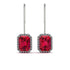 Halo Emerald Cut Ruby Earrings - Izabella No. 12 image 1