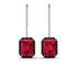 Halo Emerald Cut Ruby Earrings - Izabella No. 42 image 1