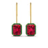 Halo Emerald Cut Ruby Earrings - Izabella No. 25 image 1