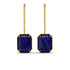 Halo Emerald Cut Sapphire Earrings - Izabella No. 43 image 1