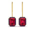 Halo Emerald Cut Ruby Earrings - Izabella No. 70 image 1