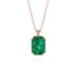 Halo Emerald Cut Emerald Necklace - Izabella No. 20 image 1