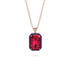 Halo Emerald Cut Ruby Necklace - Izabella No. 71 image 1