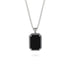 Halo Emerald Cut Black Diamond Necklace - Izabella No. 9 image 1