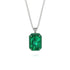 Halo Emerald Cut Emerald Necklace - Izabella No. 21 image 1