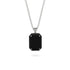 Halo Emerald Cut Black Diamond Necklace - Izabella No. 39 image 9