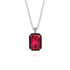 Halo Emerald Cut Ruby Necklace - Izabella No. 42 image 1
