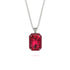 Halo Emerald Cut Ruby Necklace - Izabella No. 57 image 1