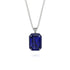 Halo Emerald Cut Sapphire Necklace - Izabella No. 75 image 1