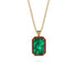 Halo Emerald Cut Emerald Necklace - Izabella No. 49 image 1