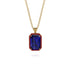 Halo Emerald Cut Sapphire Necklace - Izabella No. 58 image 1
