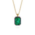 Halo Emerald Cut Emerald Necklace - Izabella No. 64 image 1