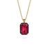 Halo Emerald Cut Ruby Necklace - Izabella No. 70 image 1