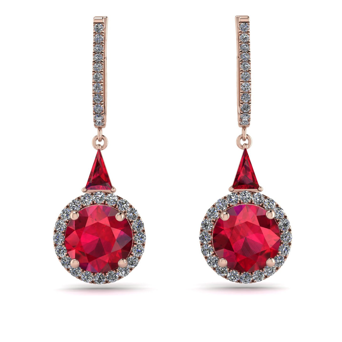 Hidden Halo Ruby Earrings - Joanna No. 11