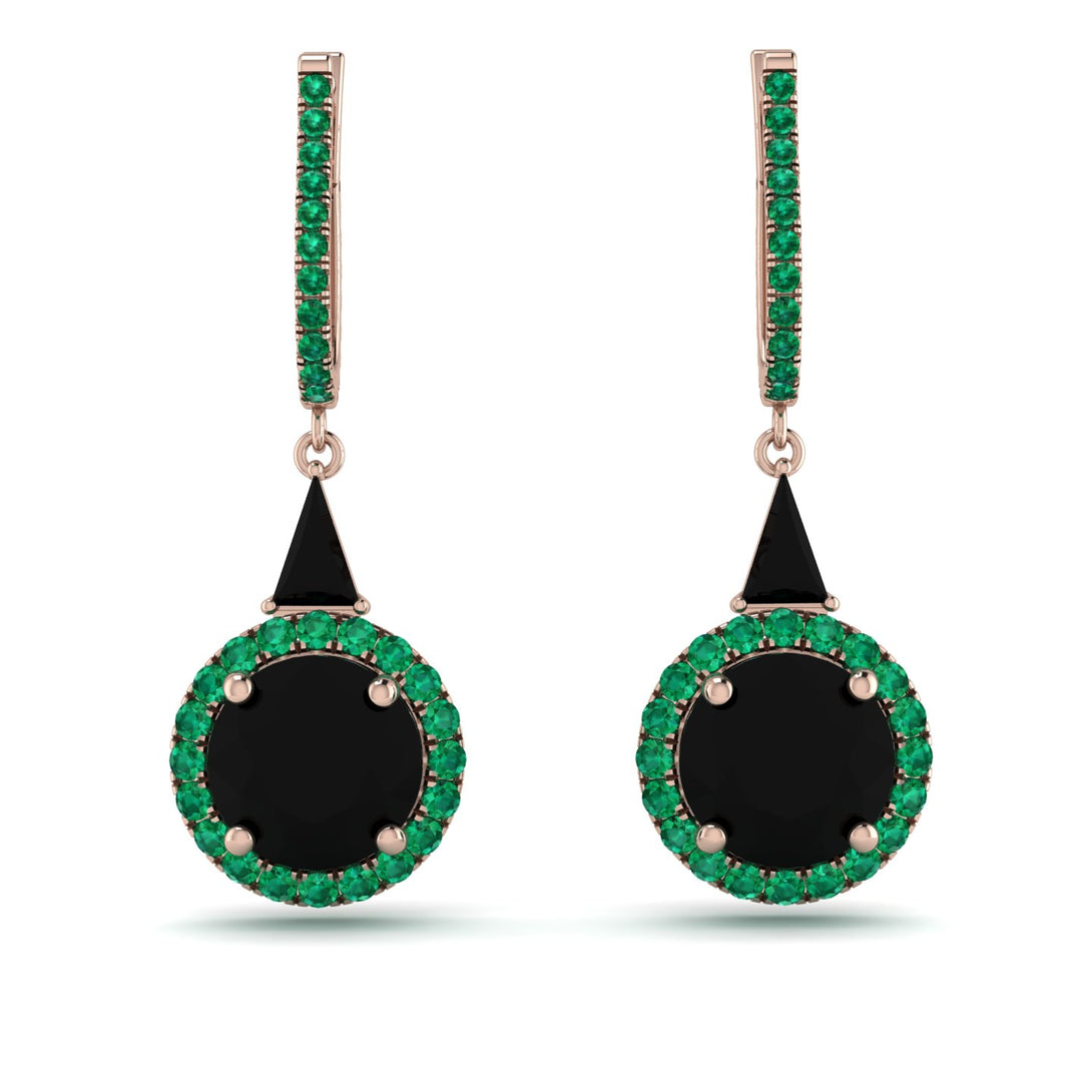 Hidden Halo Black Diamond Earrings - Joanna No. 23