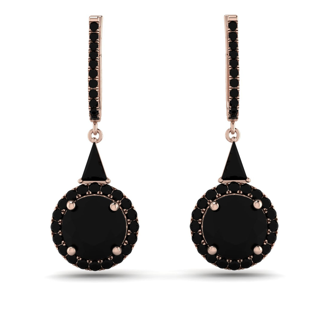 Hidden Halo Black Diamond Earrings - Joanna No. 38