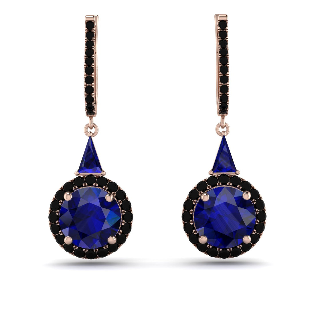 Hidden Halo Sapphire Earrings - Joanna No. 44