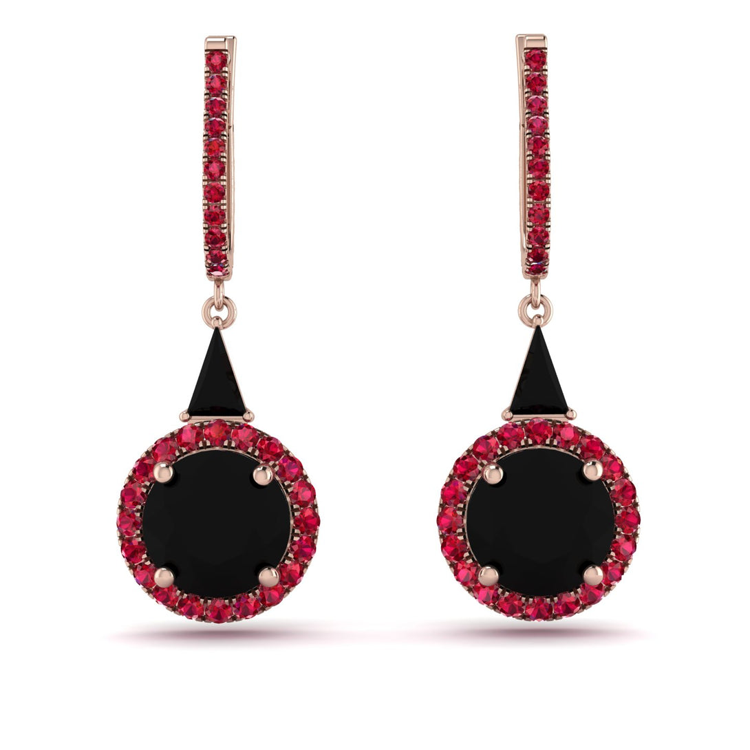 Hidden Halo Black Diamond Earrings - Joanna No. 53