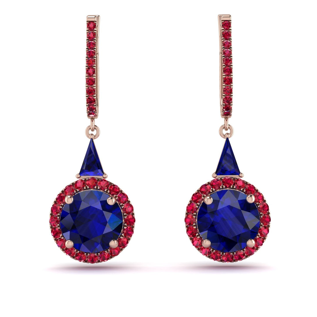 Hidden Halo Sapphire Earrings - Joanna No. 59