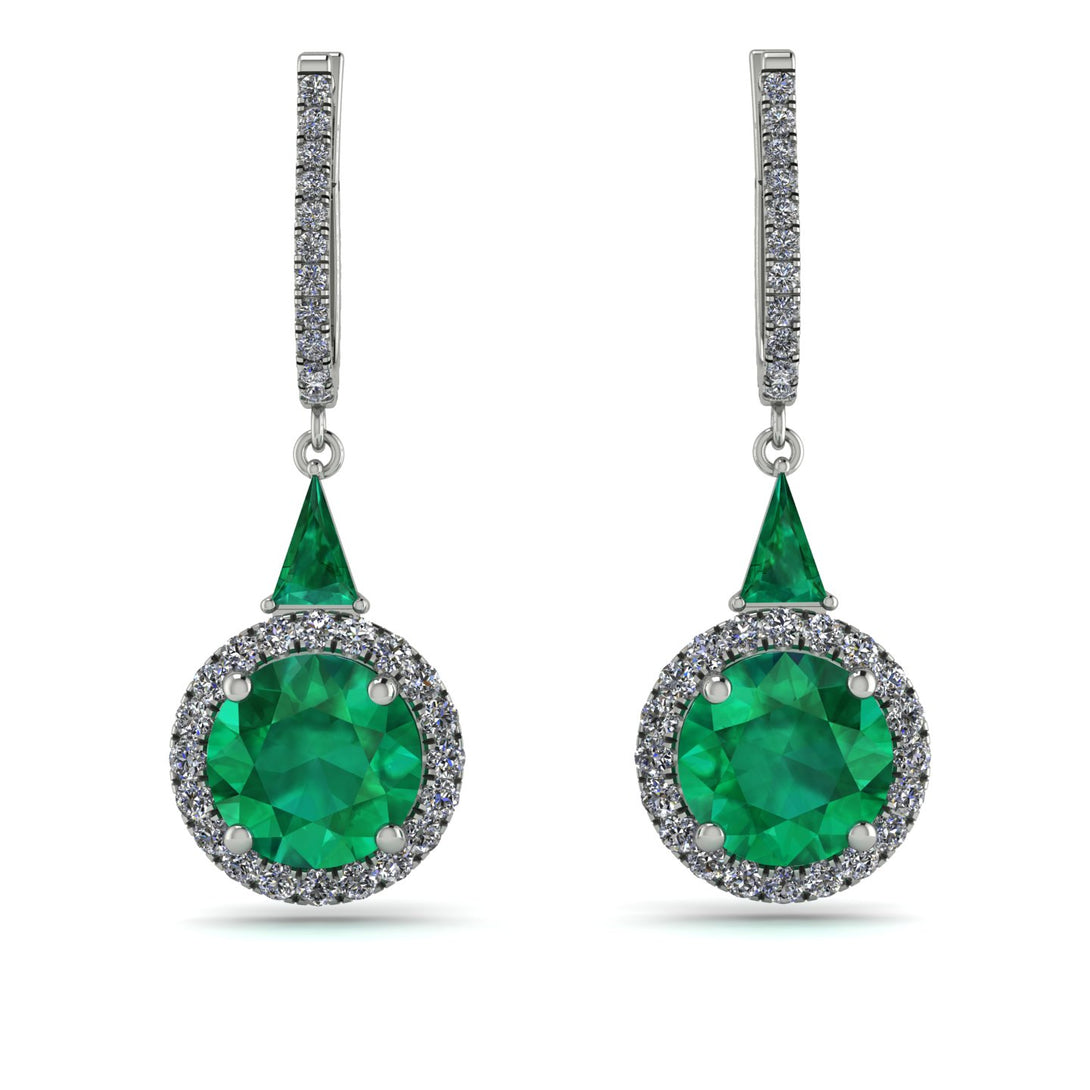 Hidden Halo Emerald Earrings - Joanna No. 6