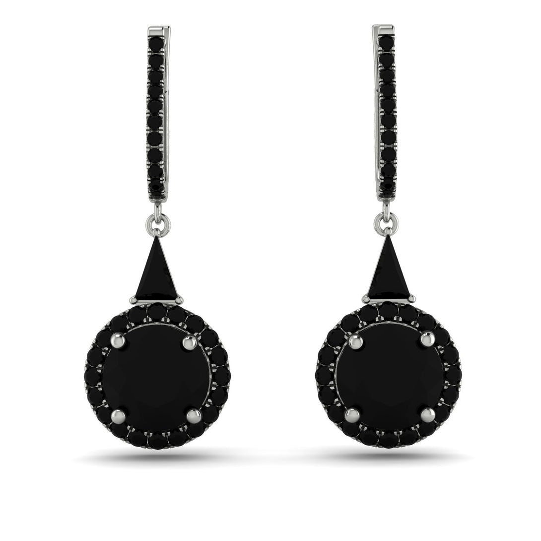 Hidden Halo Black Diamond Earrings - Joanna No. 39