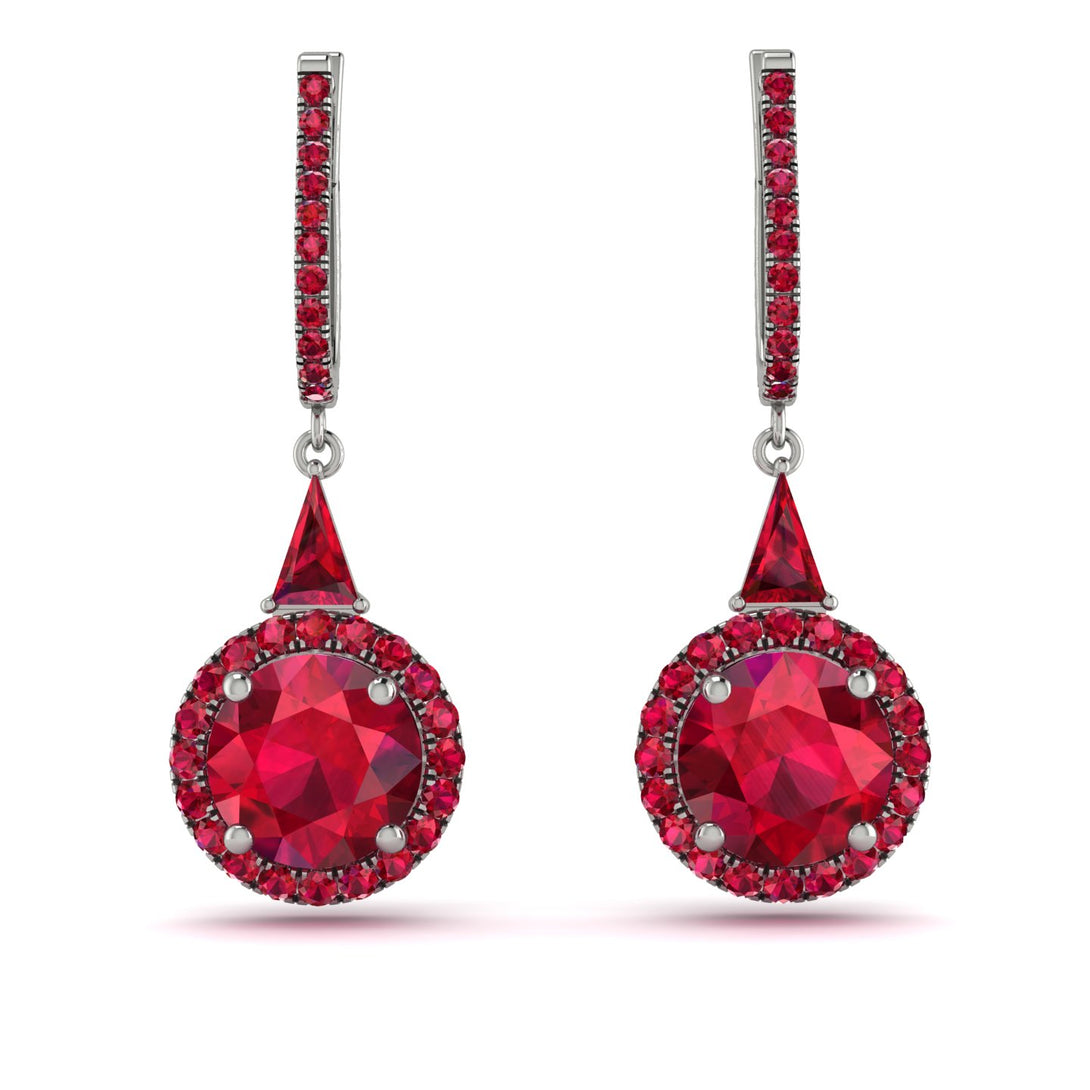 Hidden Halo Ruby Earrings - Joanna No. 57