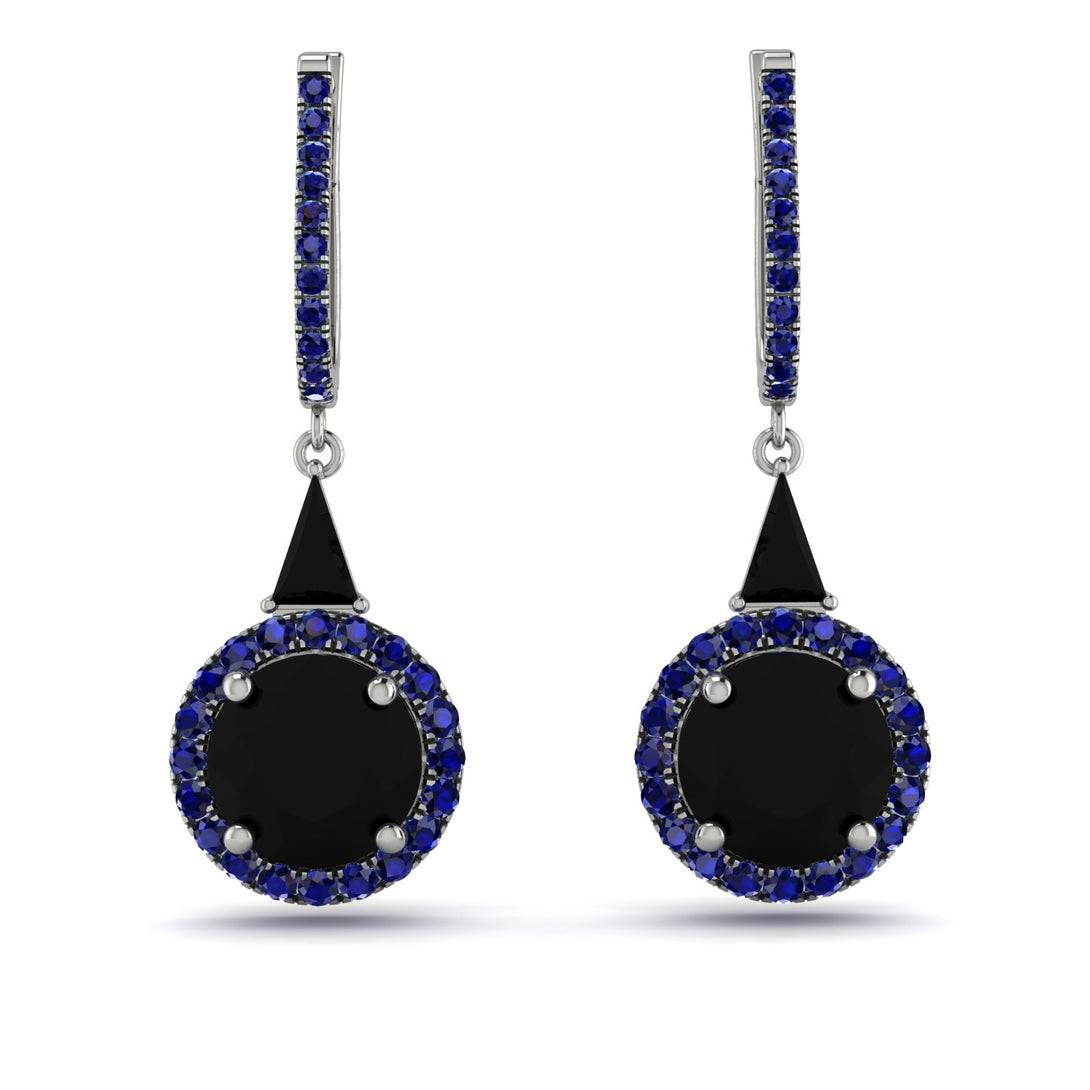 Hidden Halo Black Diamond Earrings - Joanna No. 69