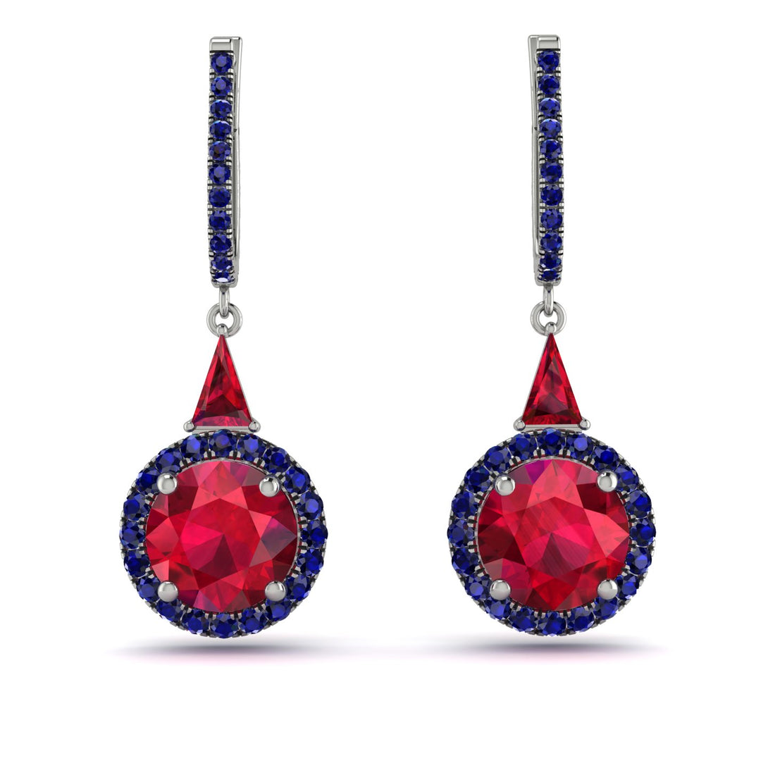 Hidden Halo Ruby Earrings - Joanna No. 72