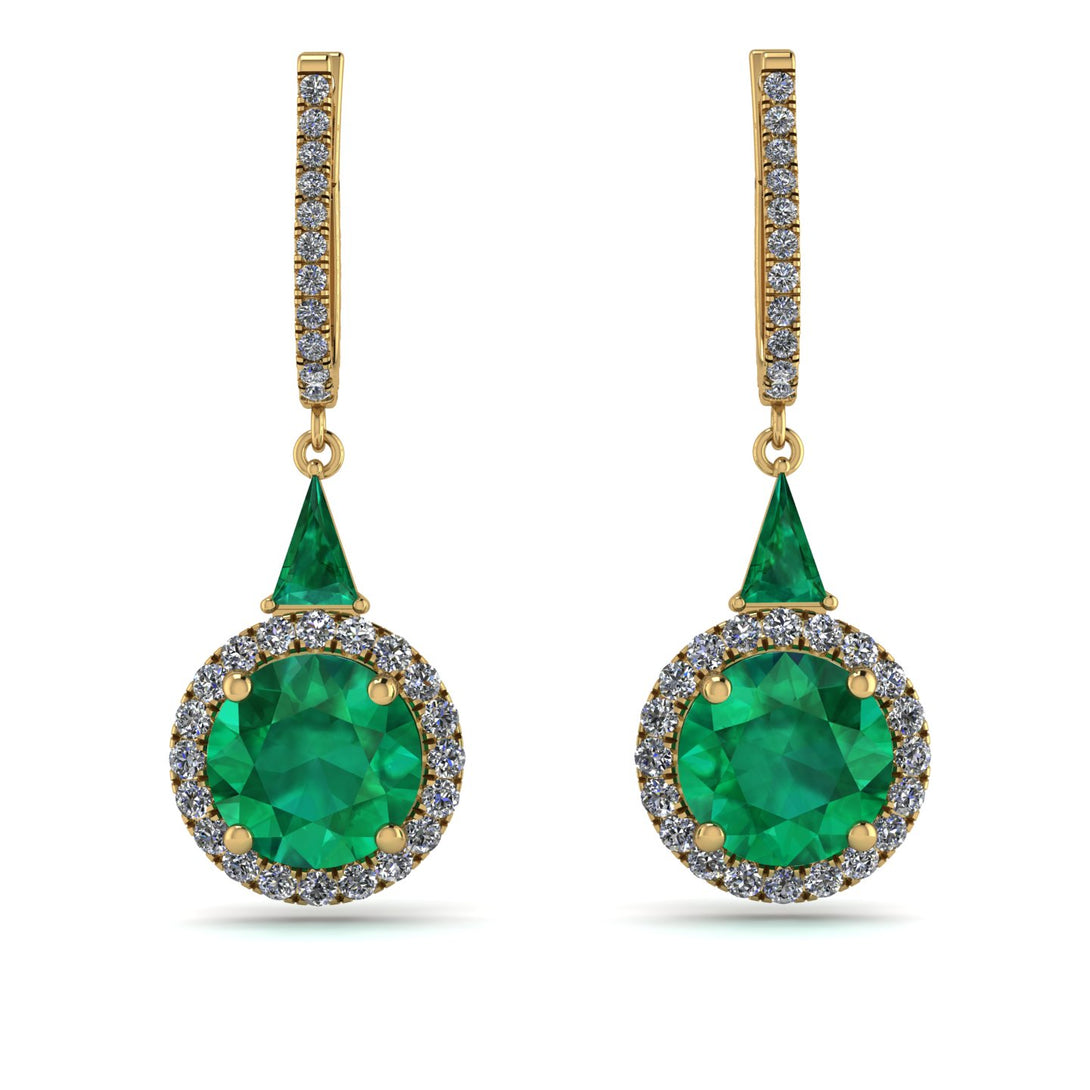 Hidden Halo Emerald Earrings - Joanna No. 4
